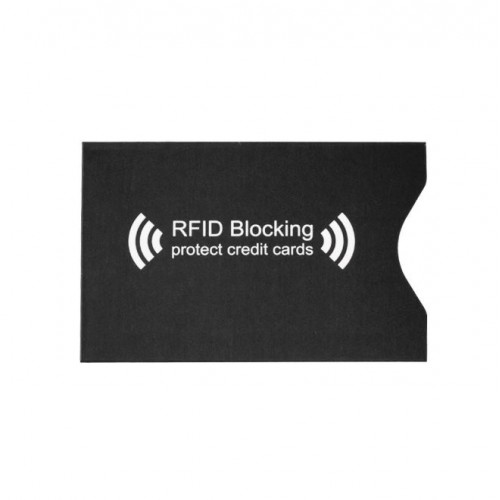 Чехол защитный для карты с RFID блокировкой, картонный со слоем алюминия, черный