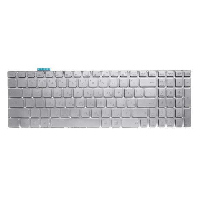 Клавиатура для Asus N550JK серебристая с подсветкой (версия 2)