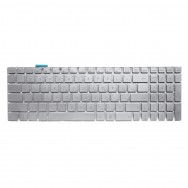 Клавиатура для ASUS N750J серебристая с подсветкой (версия 2)