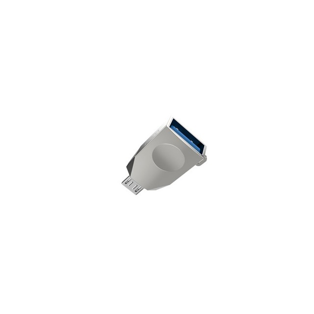 Адаптер, переходник microUSB - USB 3.0 UA10 HOCO - серебристый