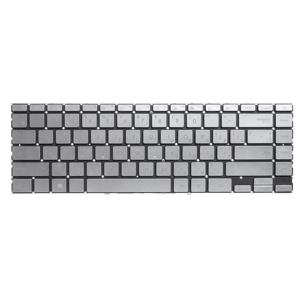 Клавиатура для ноутбука Asus ZenBook 14 UX425JA серебристая с подсветкой