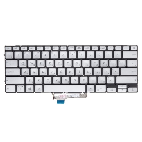 Клавиатура для Asus ZenBook UX431FN серебристая с подсветкой - версия 2