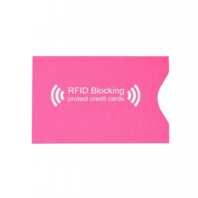 Чехол защитный для карты с RFID блокировкой, картонный со слоем алюминия, розовый