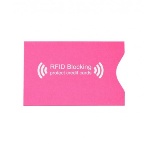 Чехол защитный для карты с RFID блокировкой, картонный со слоем алюминия, розовый