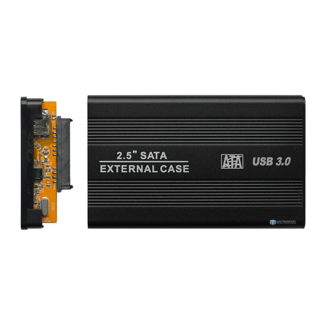 Бокс для жесткого диска 2.5" - USB 3.0 алюминиевый (черный)