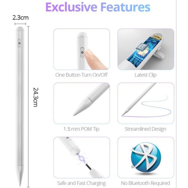 Активный стилус Pencil Pen для Apple iPad - белый