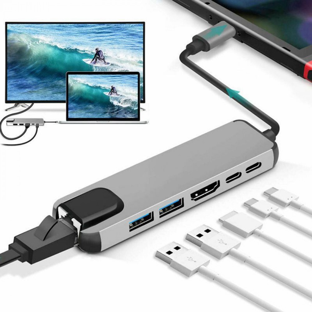 USB-концентратор с Type-C HDMI | RJ-45 | 2xUSB 3.0 | 2xType-C