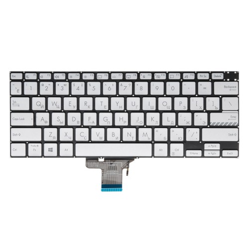 Клавиатура для Asus VivoBook PRO 14X OLED N7400PA серебристая с подсветкой
