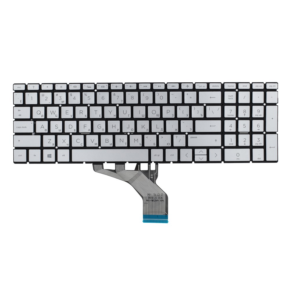 Клавиатура для HP 17-ca0000 серебристая с подсветкой
