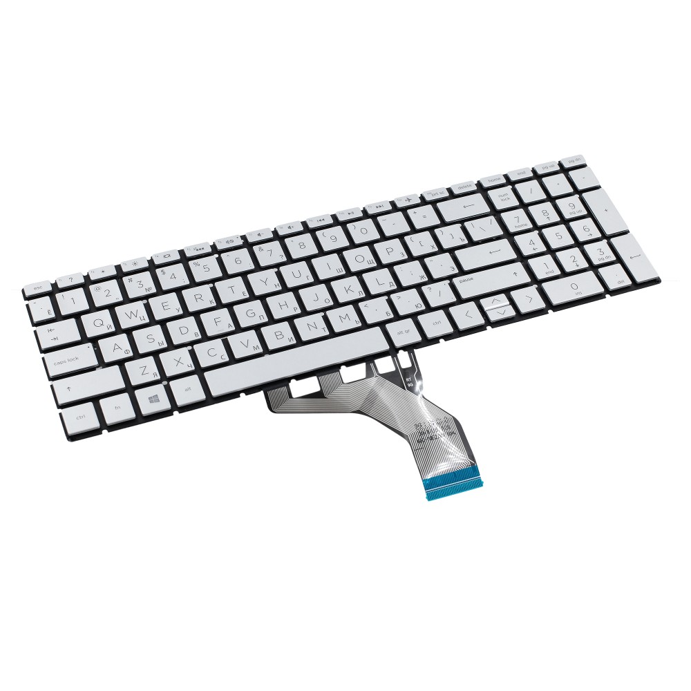 Клавиатура для HP 17-ca1000 серебристая с подсветкой