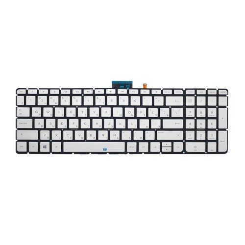 Клавиатура для HP Envy 15-w100 x360 серебристая с подсветкой