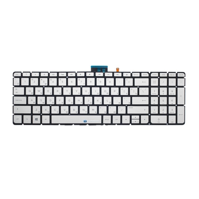 Клавиатура для HP Envy 15-w100 x360 серебристая с подсветкой