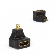 Адаптер - переходник micro HDMI (M) - HDMI(F) A118 Smartbuy - угловой разъем черного цвета