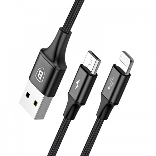 Кабель Baseus Rapid Series 2-in-1 USB - microUSB/Lightning (CAML) 1.2 м