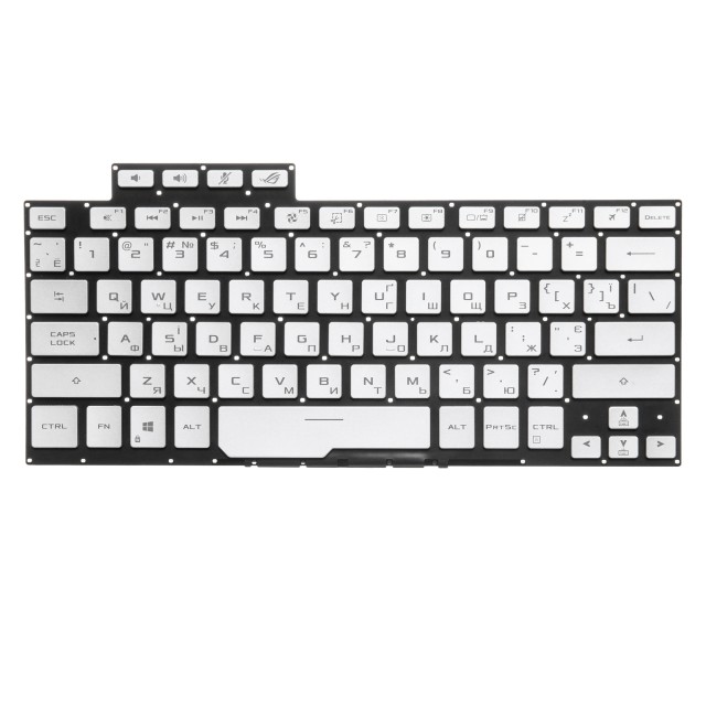Клавиатура для Asus ROG Zephyrus G14 GA401QE серебристая с подсветкой
