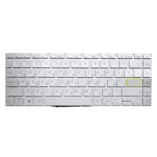 Клавиатура для Asus ZenBook UM433IQ серебристая с подсветкой - версия 2