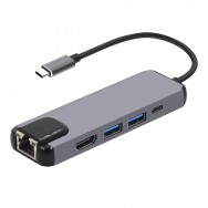 USB-концентратор с Type-C HDMI | RJ-45 | 2xUSB 3.0 | Type-C