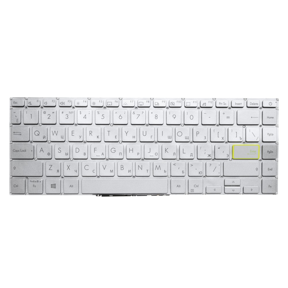 Клавиатура для Asus VivoBook F413EA серебристая с подсветкой - версия 2