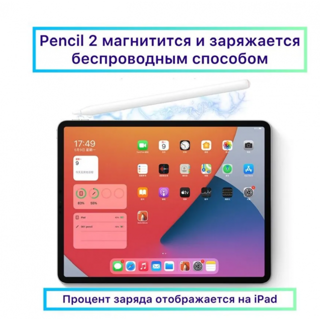 Активный стилус Pencil Pen 2 для Apple iPad - белый