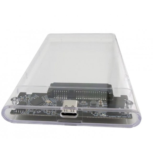 Бокс для жесткого диска 2.5" - USB 3.1 Type-C 8Tb (прозрачный)