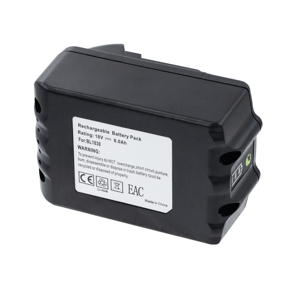 Аккумулятор для шуруповерта Makita BL1830b / BL1860b / BL1815n - 6000mAh для серий 18V