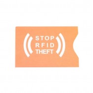 Чехол защитный для карты с RFID блокировкой, картонный со слоем алюминия, оранжевый