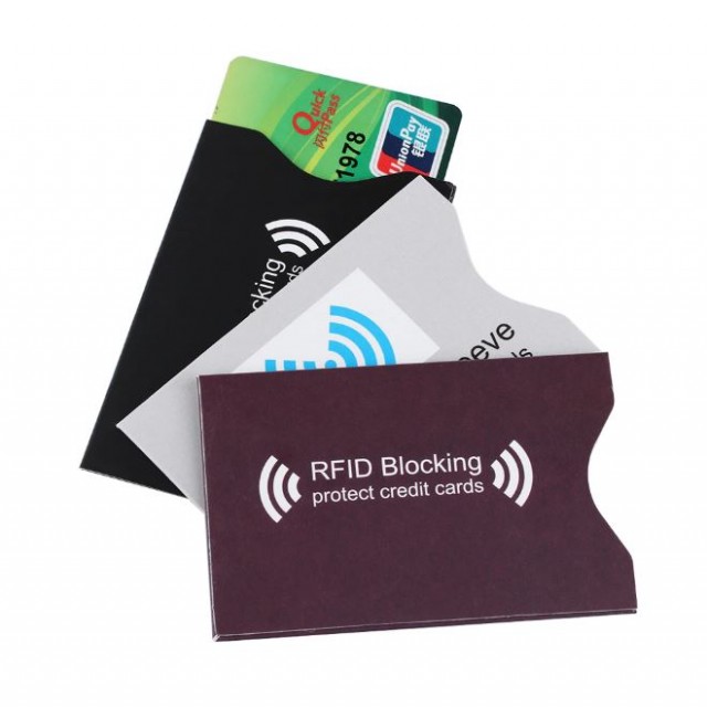 Чехол защитный для карты с RFID блокировкой, картонный со слоем алюминия, оранжевый