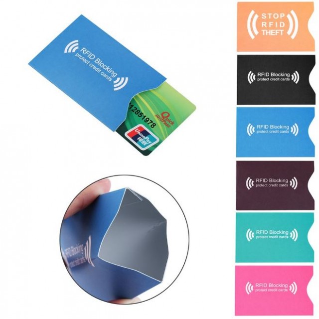 Чехол защитный для карты с RFID блокировкой, картонный со слоем алюминия, оранжевый