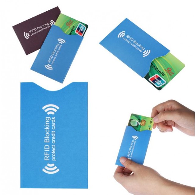 Чехол защитный для карты с RFID блокировкой, картонный со слоем алюминия, оранжевый