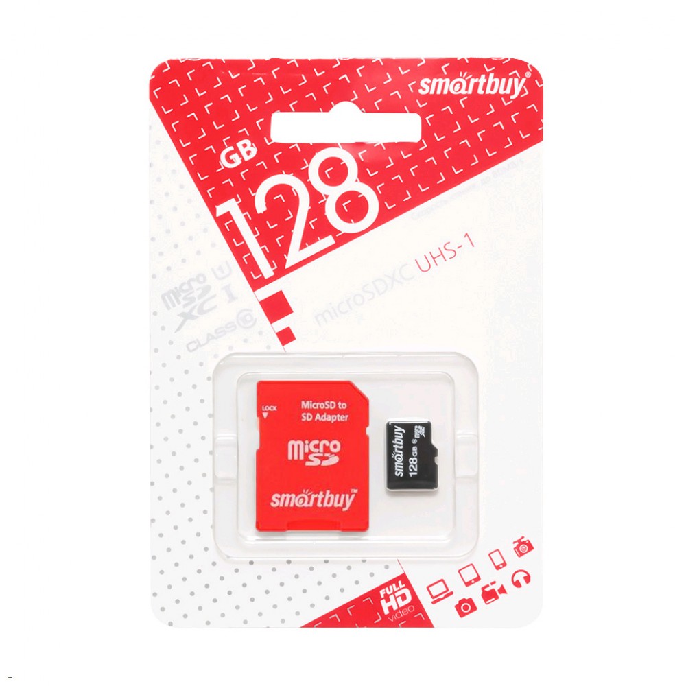 Карта памяти microSD - SmartBuy 128Gb (Сlass 10)