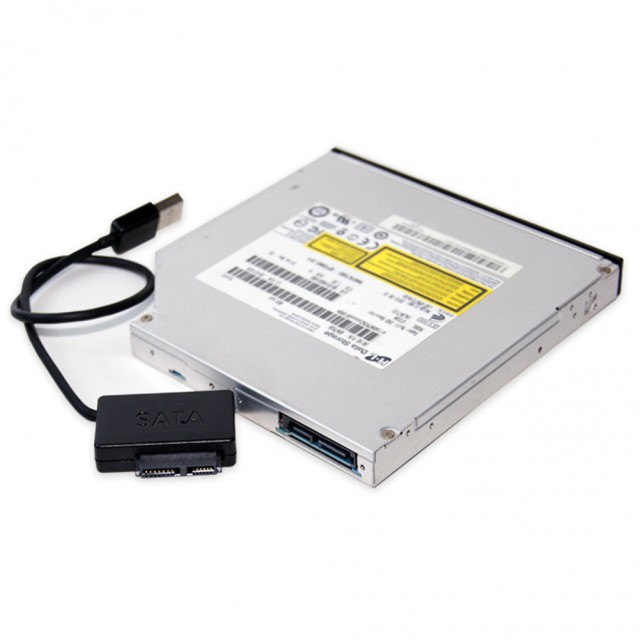 Адаптер-переходник USB 2.0 - SATA 6+7 pin для CD-ROM черный