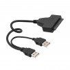 Адаптер-переходник USB 2.0 - SATA 7+15 pin для SSD 2.5" / HDD 2.5" / HDD 3.5" с разъемом под питания (без блока)