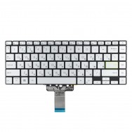 Клавиатура для Asus VivoBook S433JQ серебристая с подсветкой