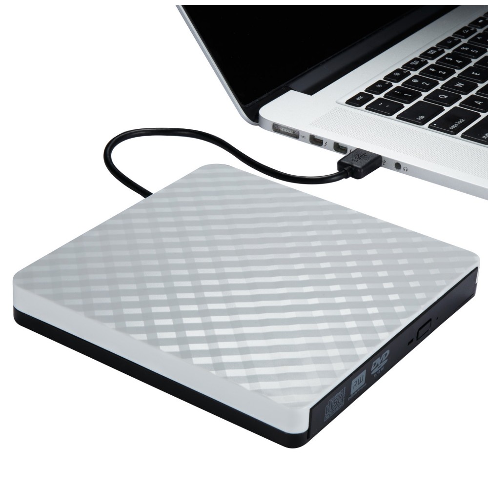 Внешний дисковод (оптический привод) CD/DVD - USB карбон белый