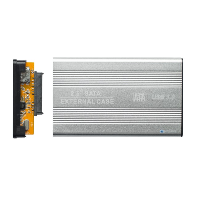 Бокс для жесткого диска 2.5" - USB 3.0 алюминиевый (серебро)