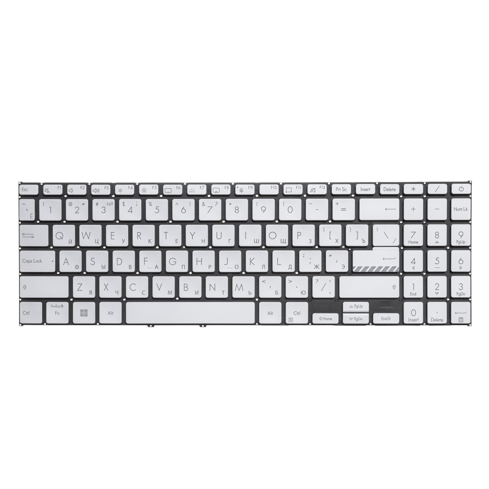 Клавиатура для Asus VivoBook 15 X1502ZA серебристая с подсветкой