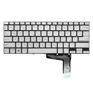 Клавиатура для Asus VivoBook 14 X1402ZA серебристая с подсветкой
