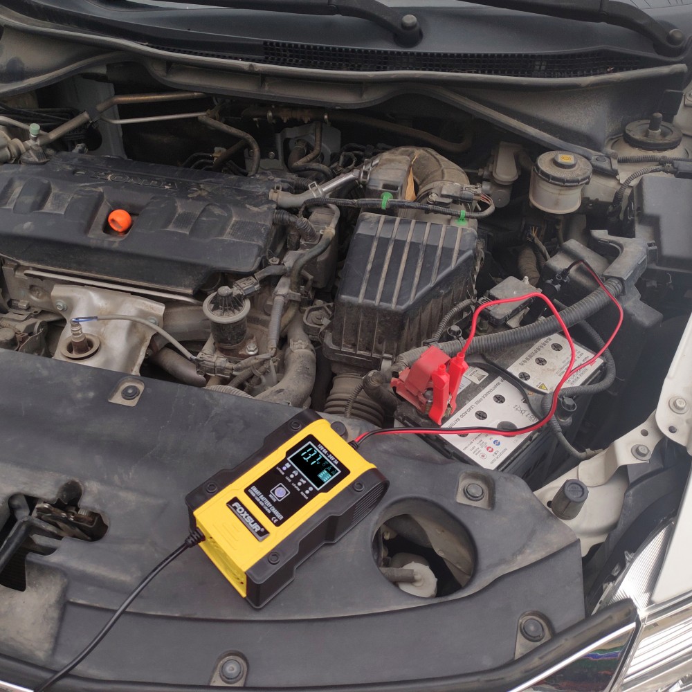 Автоматическое зарядное устройство для 12В / 24В автомобильных аккумуляторов, FOXSUR FBC122406D (6A/3A)