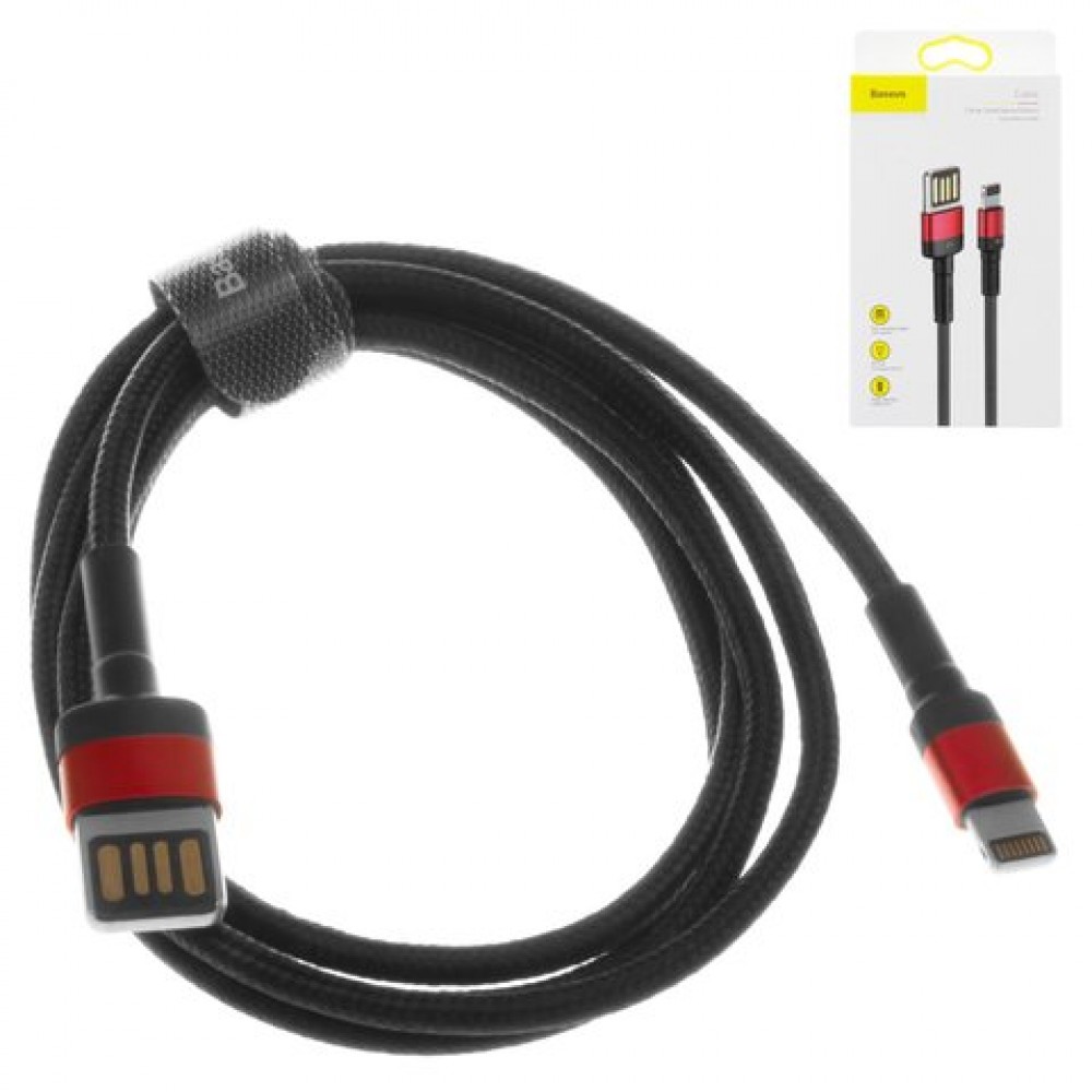 Кабель Baseus Cafule Cable (special edition) USB For iP 2.4A 1M (CALKLF) черный