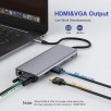 USB-концентратор с Type-C 2xHDMI | RJ-45 | VGA | 4xUSB 3.0 | AUX | Type-C | SD | TF | PD