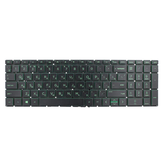 Клавиатура для HP Pavilion Gaming 17-cd1000 с подсветкой (Green)