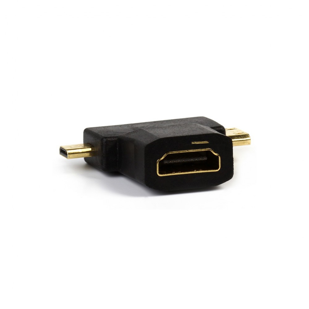 Адаптер - переходник HDMI (F) - micro HDMI (M) и mini HDMI (M) A119 Smartbuy черный