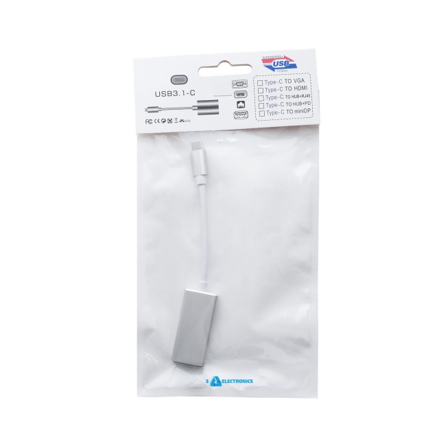 Переходник USB Type-C - DisplayPort - серебристый