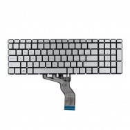 Клавиатура для HP 15s-fq2000 серебристая с подсветкой