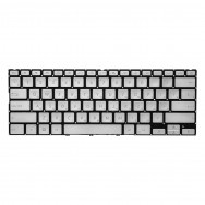Клавиатура для Asus ZenBook UX434DA серебристая с подсветкой