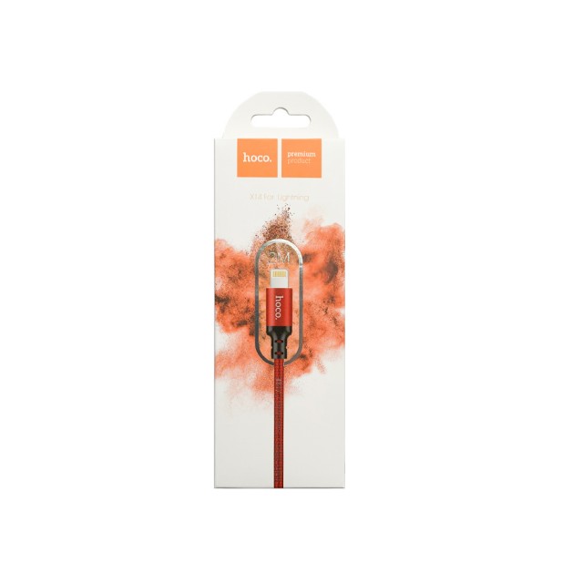 Кабель USB - Lightning в оплетке (Red 2m) HOCO X14