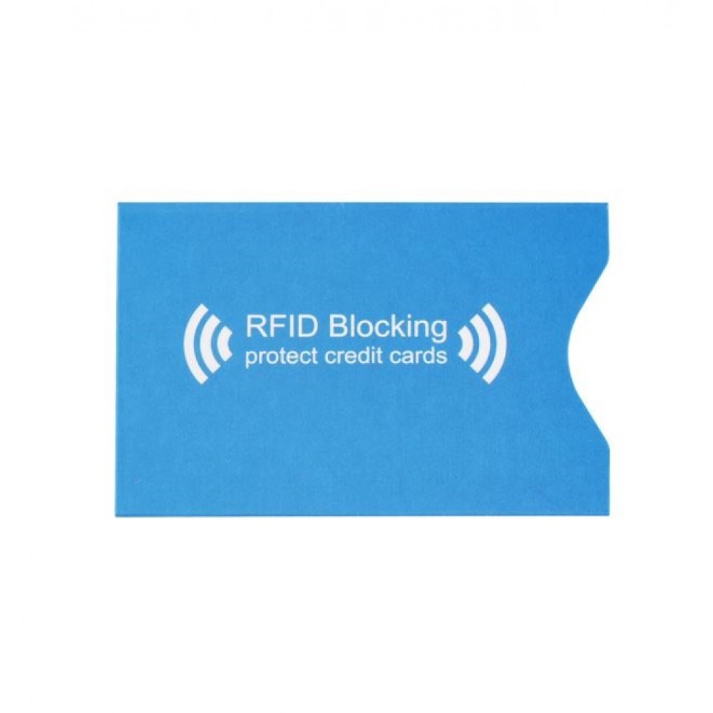 Чехол защитный для карты с RFID блокировкой, картонный со слоем алюминия, синий