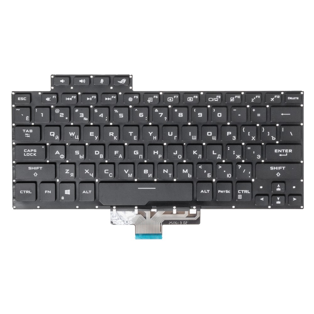 Клавиатура для Asus ROG Zephyrus G14 GA401IU черная с подсветкой - V3