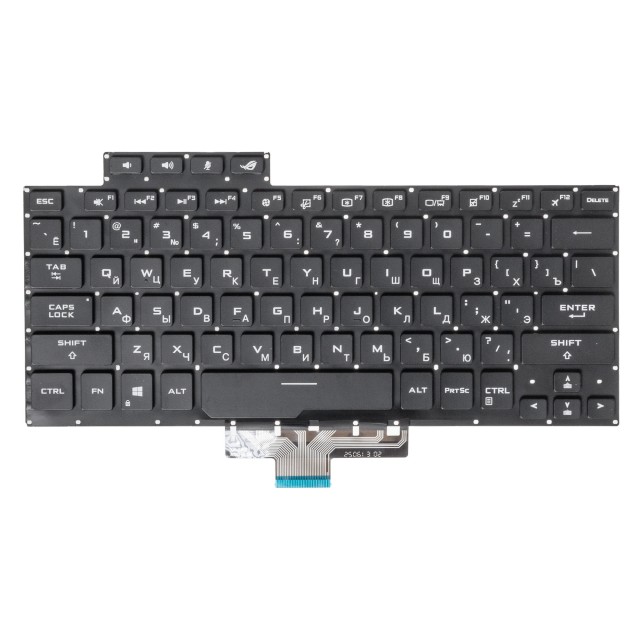 Клавиатура для Asus ROG Zephyrus G14 GA401IU черная с подсветкой - V3