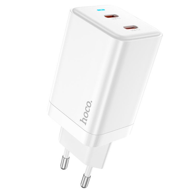Сетевая зарядка HOCO N23 Starlight на 2xType-c порта PD 45W белый